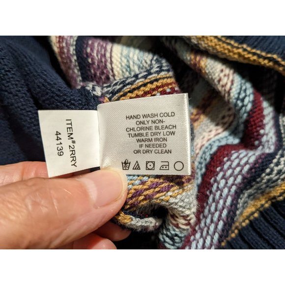 Orvis long sleeve blue with multi colored stripes and shoulder pads women sz L - Picture 9 of 9